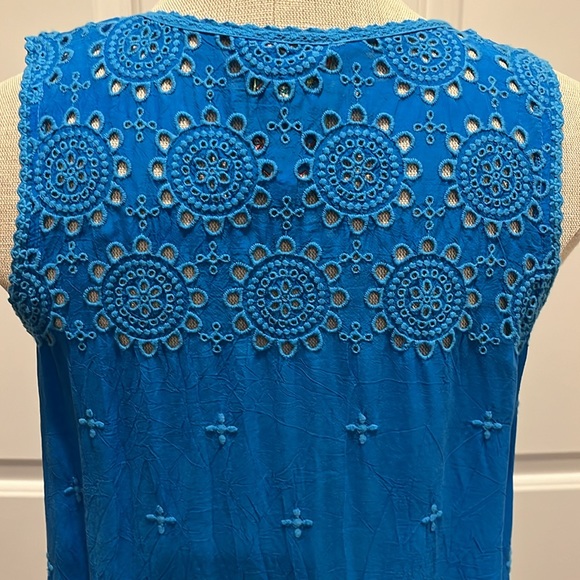 Johnny Was blue embroidered tunic sz SM - Picture 5 of 7